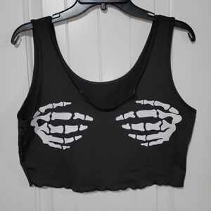 Skull Hand Print crop top size XL